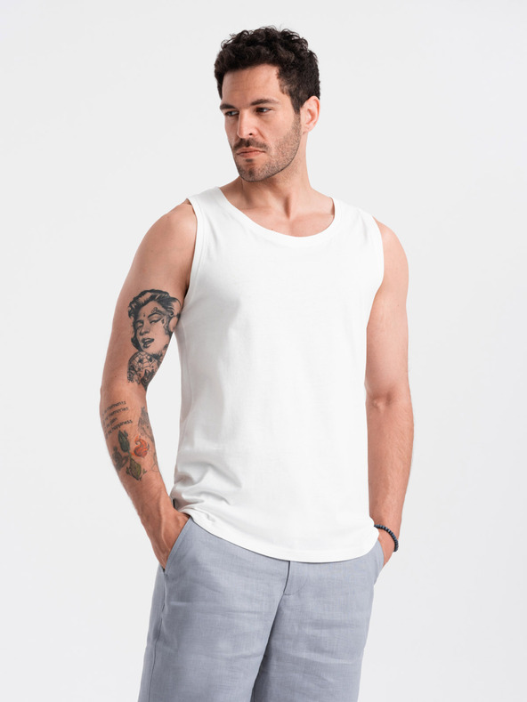 Ombre Clothing Canotta basic da uomo in cotone bianco Ombre Clothing
