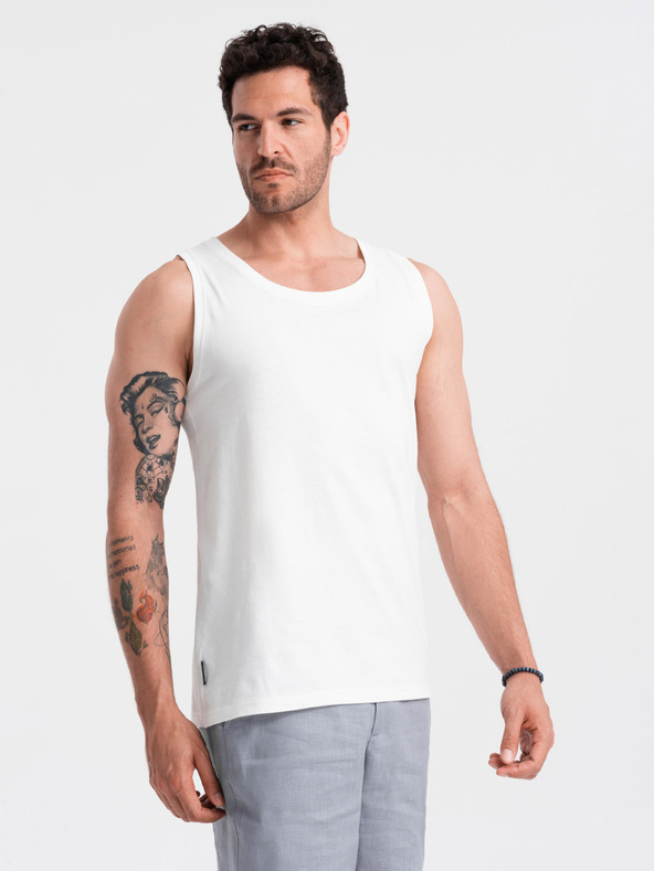 Ombre Clothing Canotta basic da uomo in cotone bianco Ombre Clothing