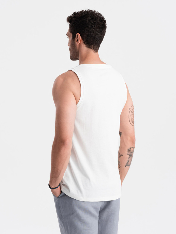 Ombre Clothing Canotta basic da uomo in cotone bianco Ombre Clothing