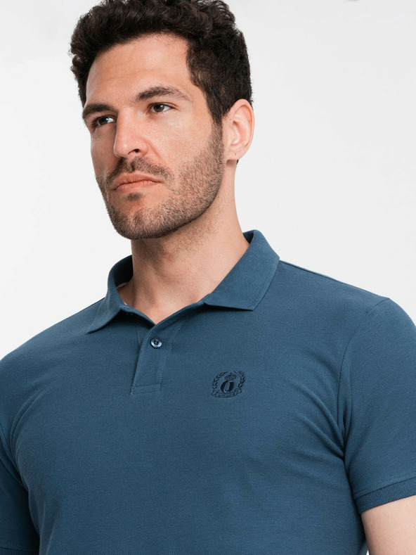 Ombre Clothing Polo basic da uomo blu Ombre Clothing