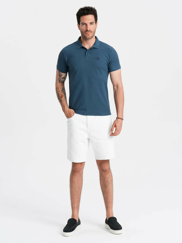 Ombre Clothing Polo basic da uomo blu Ombre Clothing