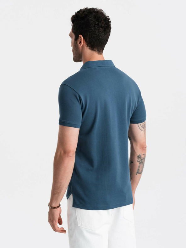 Ombre Clothing Polo basic da uomo blu Ombre Clothing