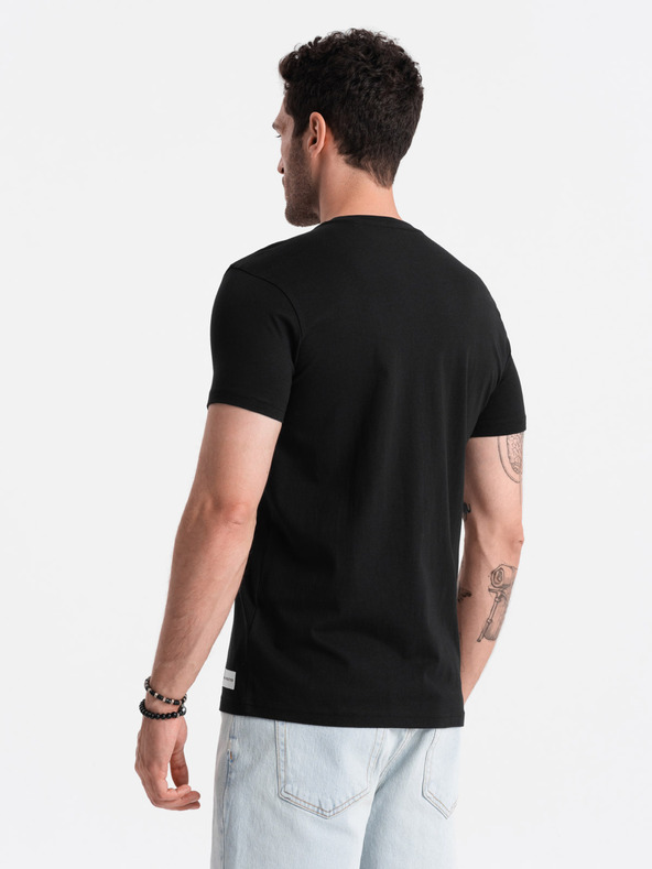 Ombre Clothing Maglietta nera stampata da uomo Ombre Clothing