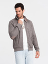 Ombre Clothing Giacca a collo alto da uomo grigia con interno in pile Ombre Clothing