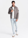 Ombre Clothing Giacca a collo alto da uomo grigia con interno in pile Ombre Clothing