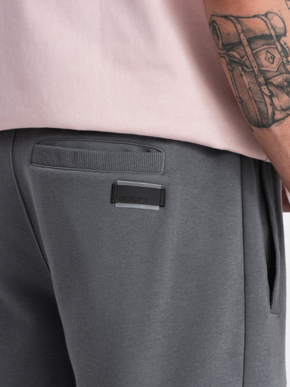 Ombre Clothing Pantaloncini da ginnastica basic da uomo grigi Ombre Clothing