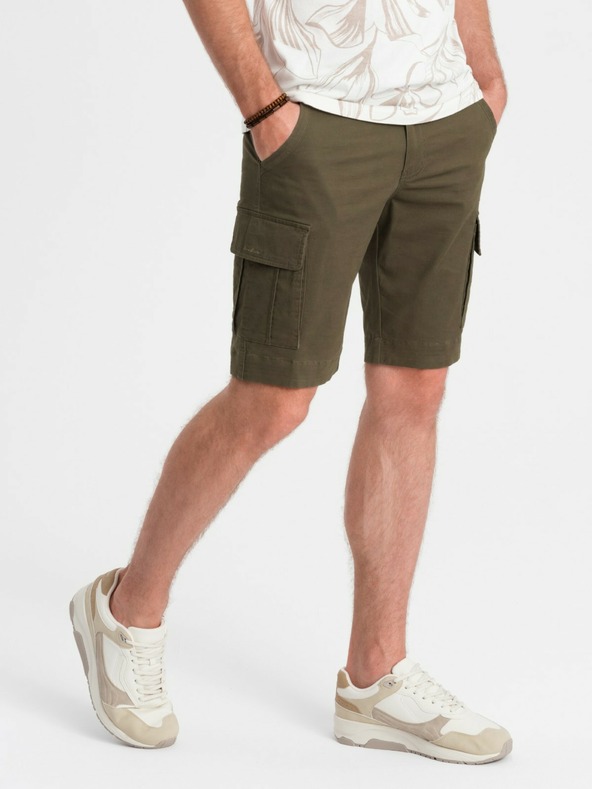 Ombre Clothing |Pantaloncini cargo da uomo verdi Ombre Clothing