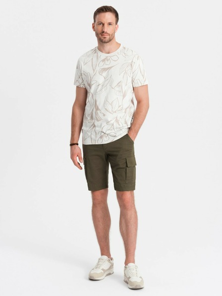 Ombre Clothing |Pantaloncini cargo da uomo verdi Ombre Clothing