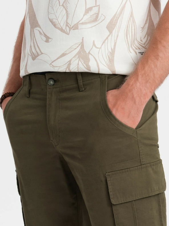 Ombre Clothing |Pantaloncini cargo da uomo verdi Ombre Clothing