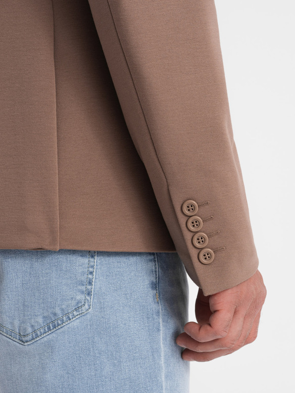 Ombre Clothing Blazer beige da uomo con tasche Ombre Clothing