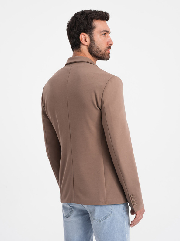 Ombre Clothing Blazer beige da uomo con tasche Ombre Clothing