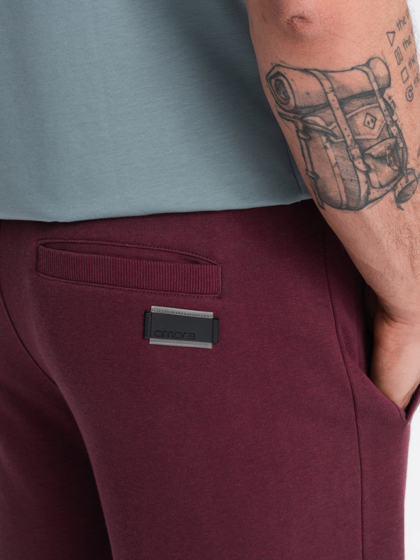 Ombre Clothing Pantaloncini della tuta basic da uomo bordeaux Ombre Clothing
