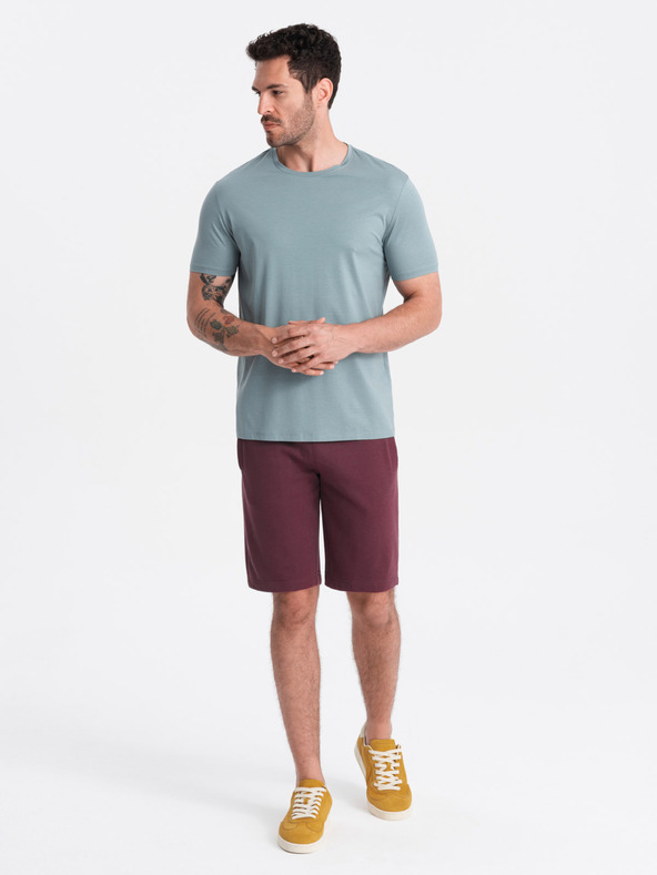 Ombre Clothing Pantaloncini della tuta basic da uomo bordeaux Ombre Clothing