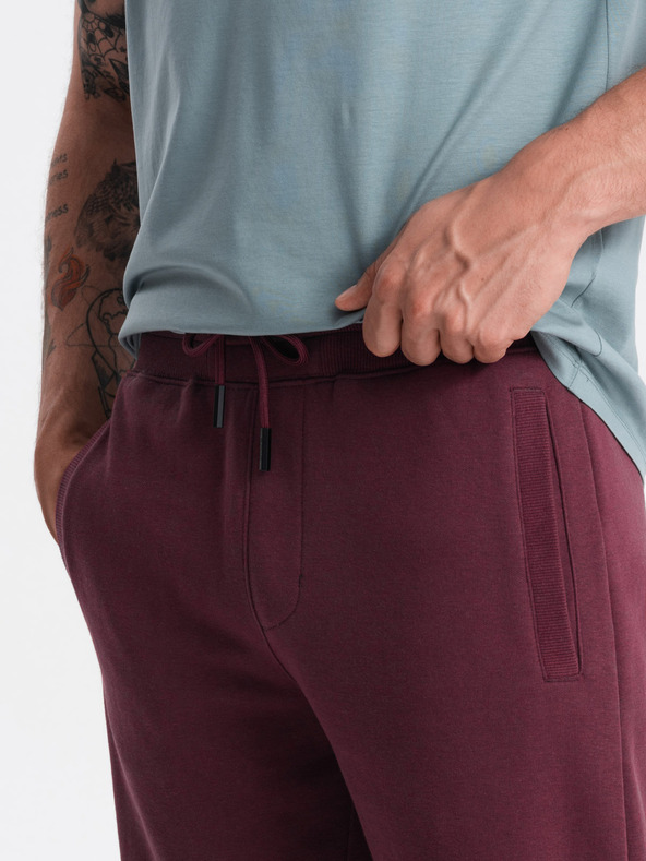 Ombre Clothing Pantaloncini della tuta basic da uomo bordeaux Ombre Clothing