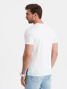 Ombre Clothing T-shirt da uomo in cotone bianco e blu Ombre Clothing