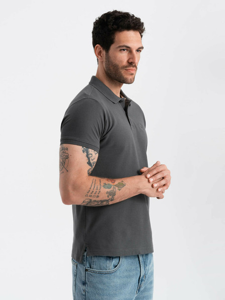 Ombre Clothing Polo basic grigia da uomo Ombre Clothing