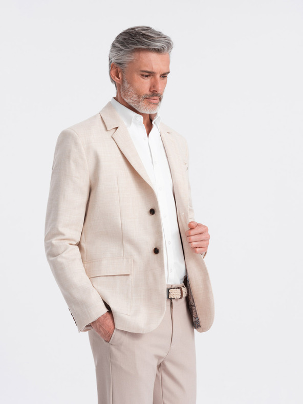 Ombre Clothing Blazer crema da uomo Ombre Clothing