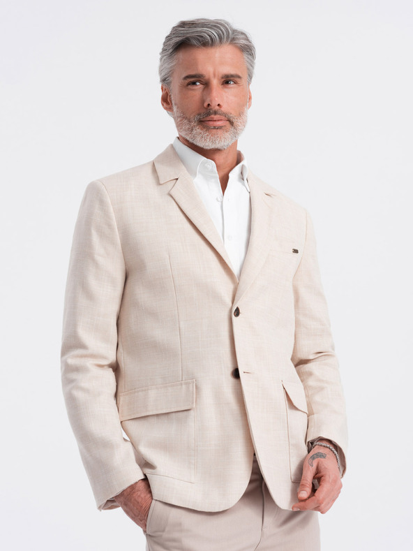 Ombre Clothing Blazer crema da uomo Ombre Clothing