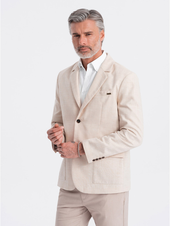 Ombre Clothing Blazer crema da uomo Ombre Clothing