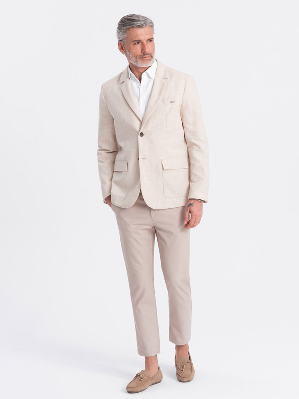 Ombre Clothing Blazer crema da uomo Ombre Clothing