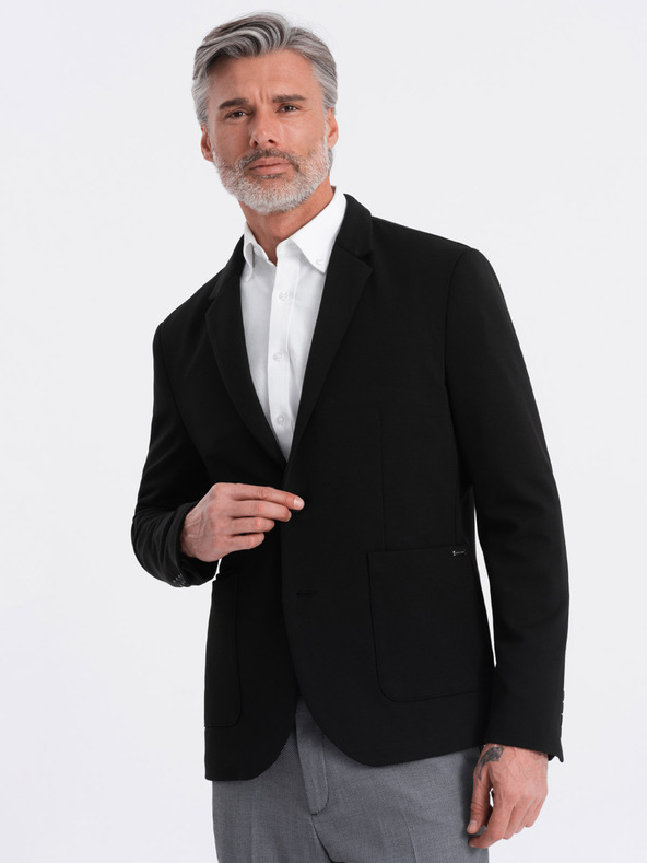 Ombre Clothing Blazer nero da uomo con tasche Ombre Clothing