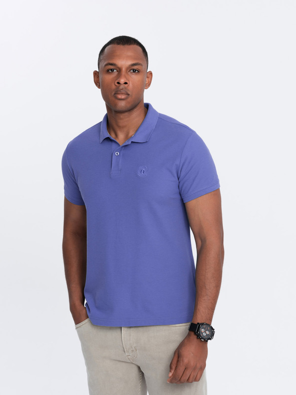 Ombre Clothing Polo basic da uomo viola Ombre Clothing