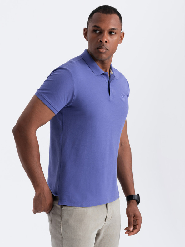 Ombre Clothing Polo basic da uomo viola Ombre Clothing