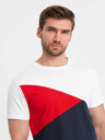 Ombre Clothing T-shirt da uomo in cotone rosso e bianco Ombre Clothing