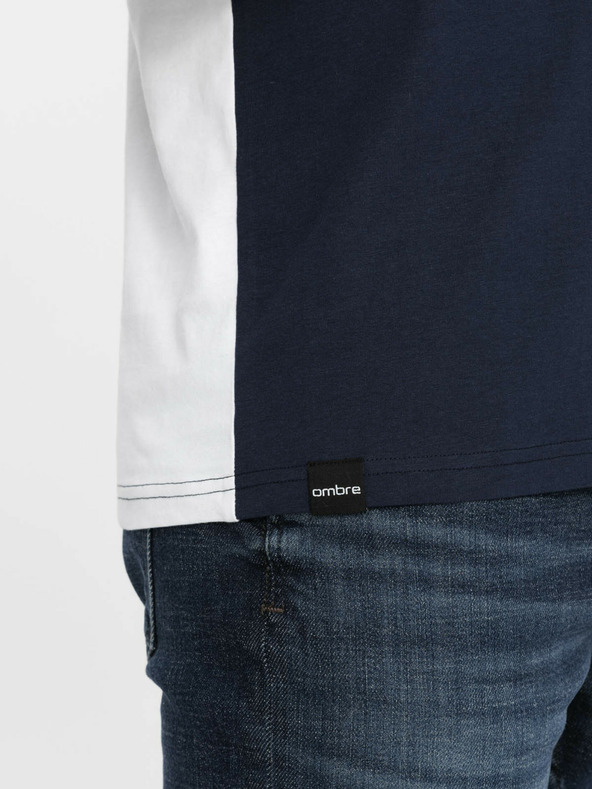 Ombre Clothing T-shirt da uomo in cotone rosso e bianco Ombre Clothing