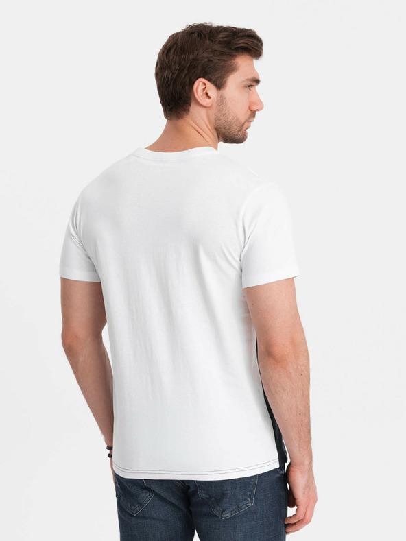 Ombre Clothing T-shirt da uomo in cotone rosso e bianco Ombre Clothing
