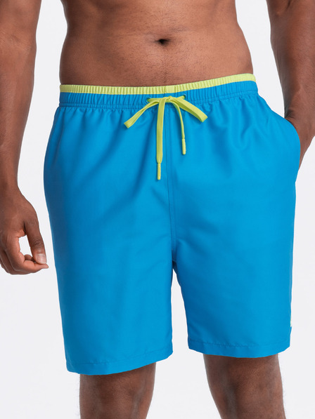 Ombre Clothing Costume da bagno a coste blu da uomo Ombre Clothing