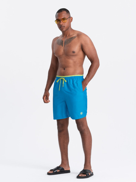 Ombre Clothing Costume da bagno a coste blu da uomo Ombre Clothing