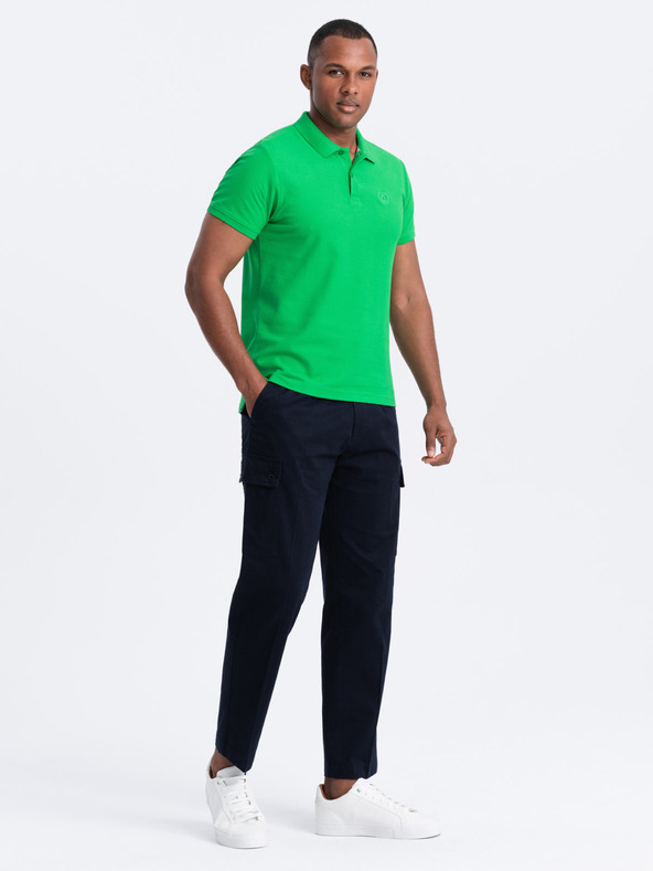 Ombre Clothing Polo basic verde da uomo Ombre Clothing