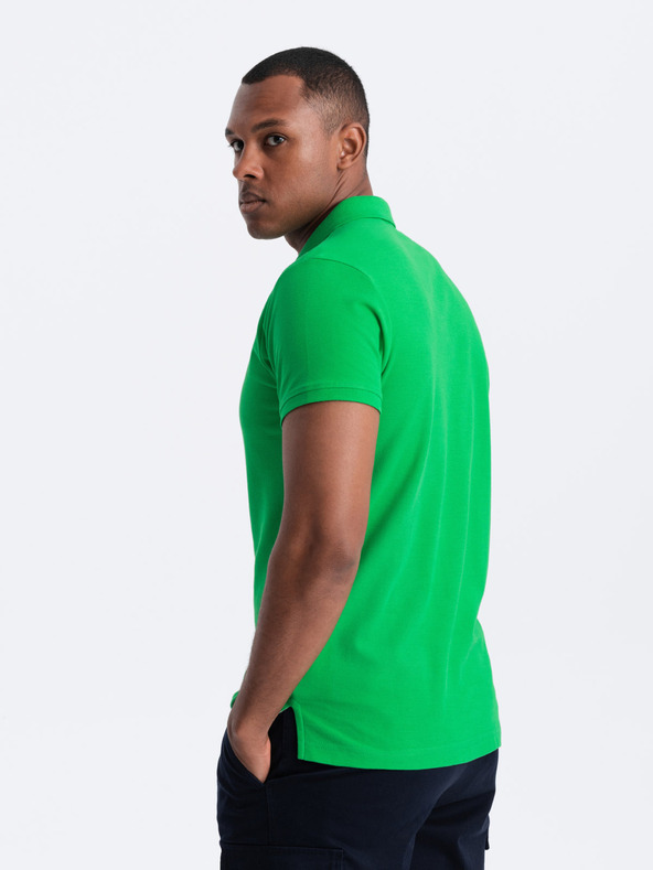 Ombre Clothing Polo basic verde da uomo Ombre Clothing