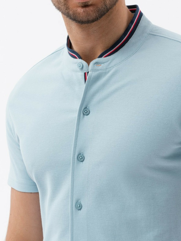 Ombre Clothing Maglia da uomo blu a maniche corte Ombre Clothing