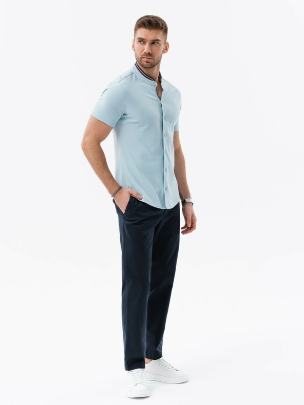 Ombre Clothing Maglia da uomo blu a maniche corte Ombre Clothing
