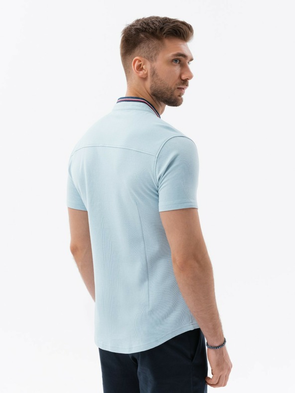 Ombre Clothing Maglia da uomo blu a maniche corte Ombre Clothing