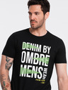 Ombre Clothing T-shirt nera da uomo in cotone Ombre Clothing