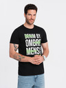 Ombre Clothing T-shirt nera da uomo in cotone Ombre Clothing