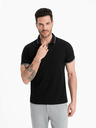 Ombre Clothing Polo nera da uomo senza bottoni Ombre Clothing