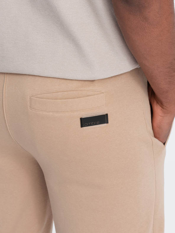 Ombre Clothing Pantaloncini basic da uomo beige Ombre Clothing