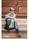 BAAGL  Zaino scuola blu cubo neon Baagl