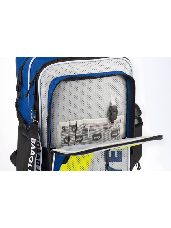 BAAGL  Zaino scuola blu cubo neon Baagl