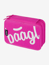 BAAGL  Astuccio scuola rosa a due livelli logo rosa Baagl