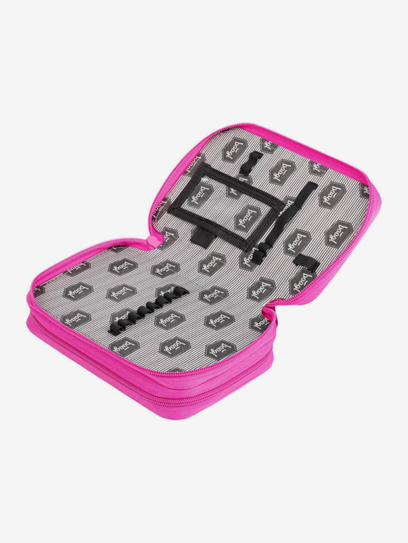 BAAGL  Astuccio scuola rosa a due livelli logo rosa Baagl