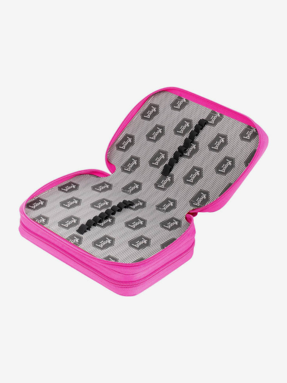 BAAGL  Astuccio scuola rosa a due livelli logo rosa Baagl