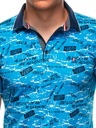 Edoti Polo da uomo con stampa - azzurro EDOTI