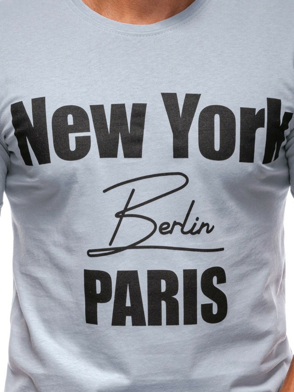 Edoti T-shirt da uomo con stampa - grigia EDOTI