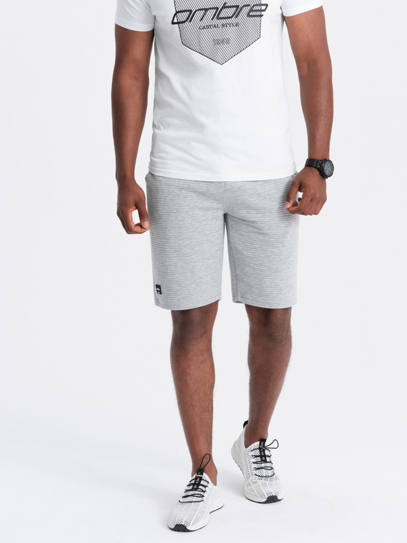 Ombre Clothing Ottoman Ombre Clothing Pantaloni corti felpati lavorati a maglia da uomo