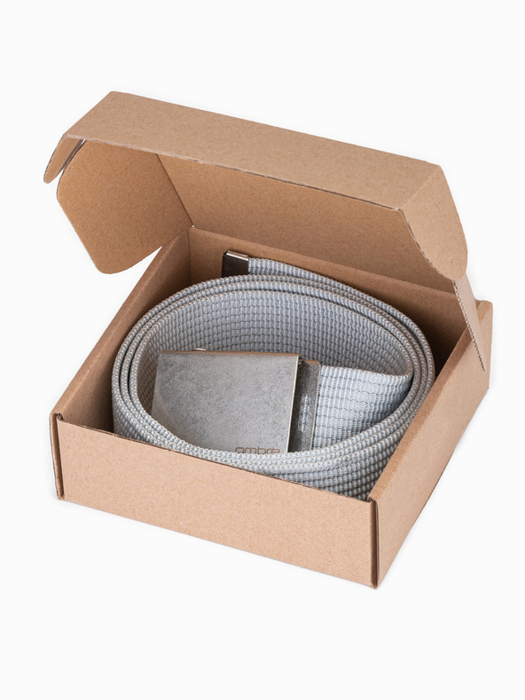 Ombre Clothing Cintura in tessuto da uomo - Grigio A029 Ombre Clothing